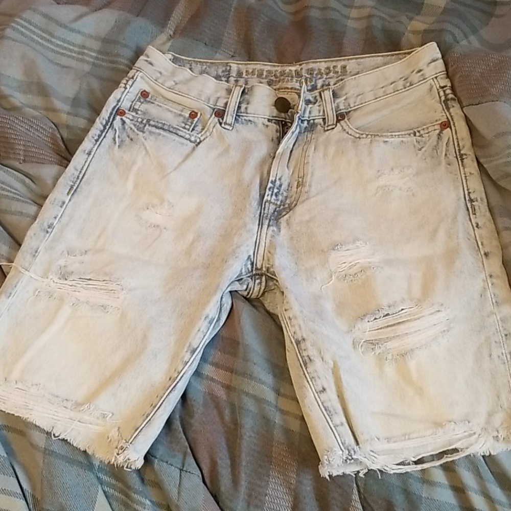 AE ripped jean shorts
